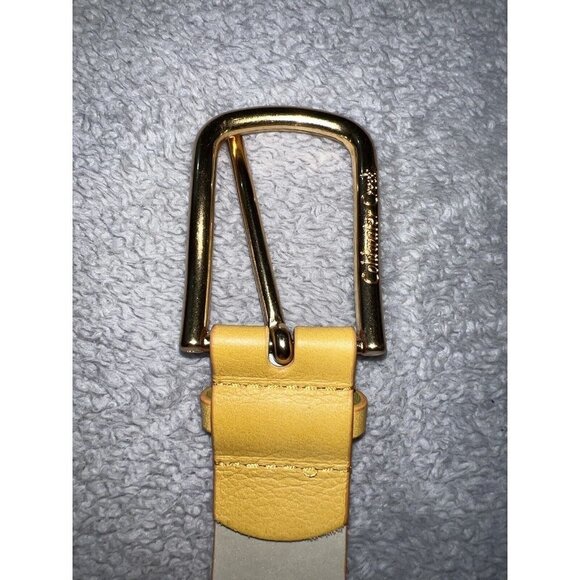 COLDWATER CREEK Women's Wide Gold Buckle Vivid Leather Belt Burnt Gold - Picture 8 of 11